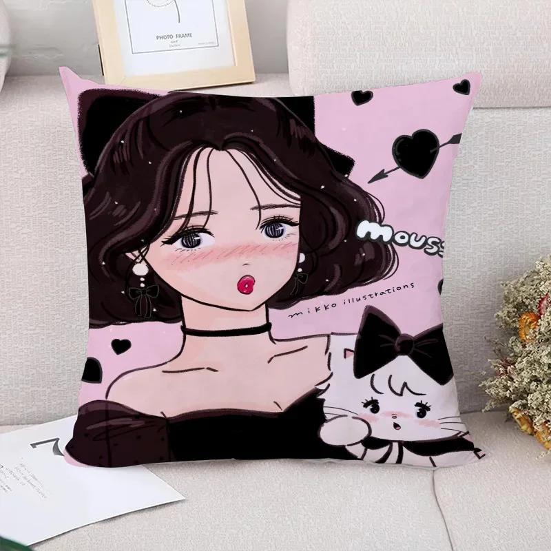 Декоративные подушки для дивана Mikko Illustrations Наволочки для подушек Подушка для пары Наволочки Украшение для машины Осенний декор Чехол