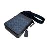 COACH Sullivan 16 Classic Print Zipper Closure Leather Shoulder Bag Small Men's Blue