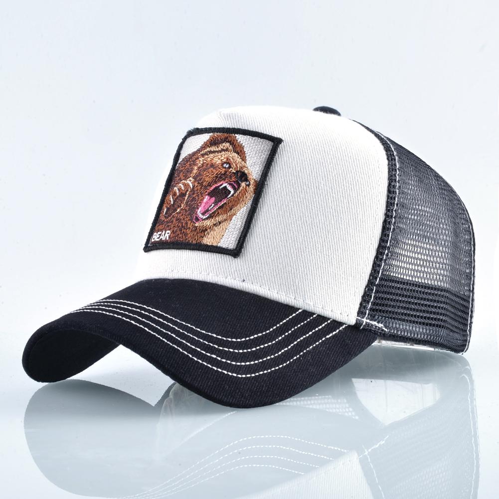 Кепка-snapback "Четыре сезона" Мужская Модная Вышивка Медведь Хип-хоп Кепка Женская Дышащая Сетчатая Кепка-тракер для улицы