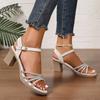 Fashion Thick Heel Platform Women's Sandals Wedding Shoes 2025 Summer New Fashion Casual Ladies Elegant Heeled Sandals Office High Heels