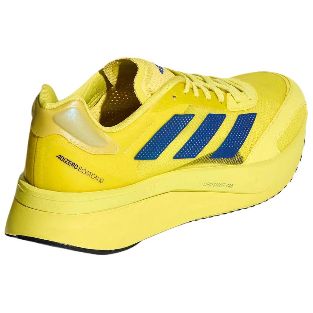 adidas Adizero Boston 10 Удобные Прочные Поддерживающие Нескользящие Низкие Марафонские Беговые Кроссовки Унисекс Желтый Черный KH7255