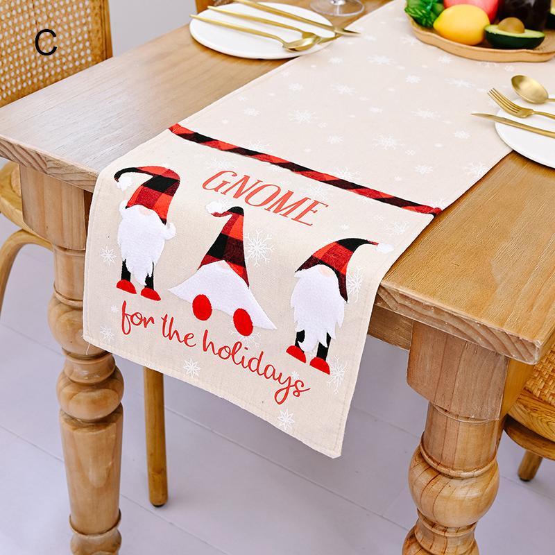 Скатерть для рождественской новогодней вечеринки, скатерть с изображением елки и лося, напечатанная в клетку, для домашнего ужина, украшения для праздничного стола