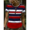 Women's Stylish Geometric Graphic T-Shirt Crew Neck Short Sleeve Casual