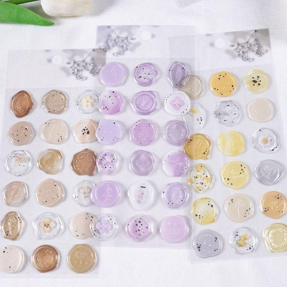 Transparent Wax Seals Stamp Sticker Vintage Envelope Seal Sticker DIY Scrapbooking
