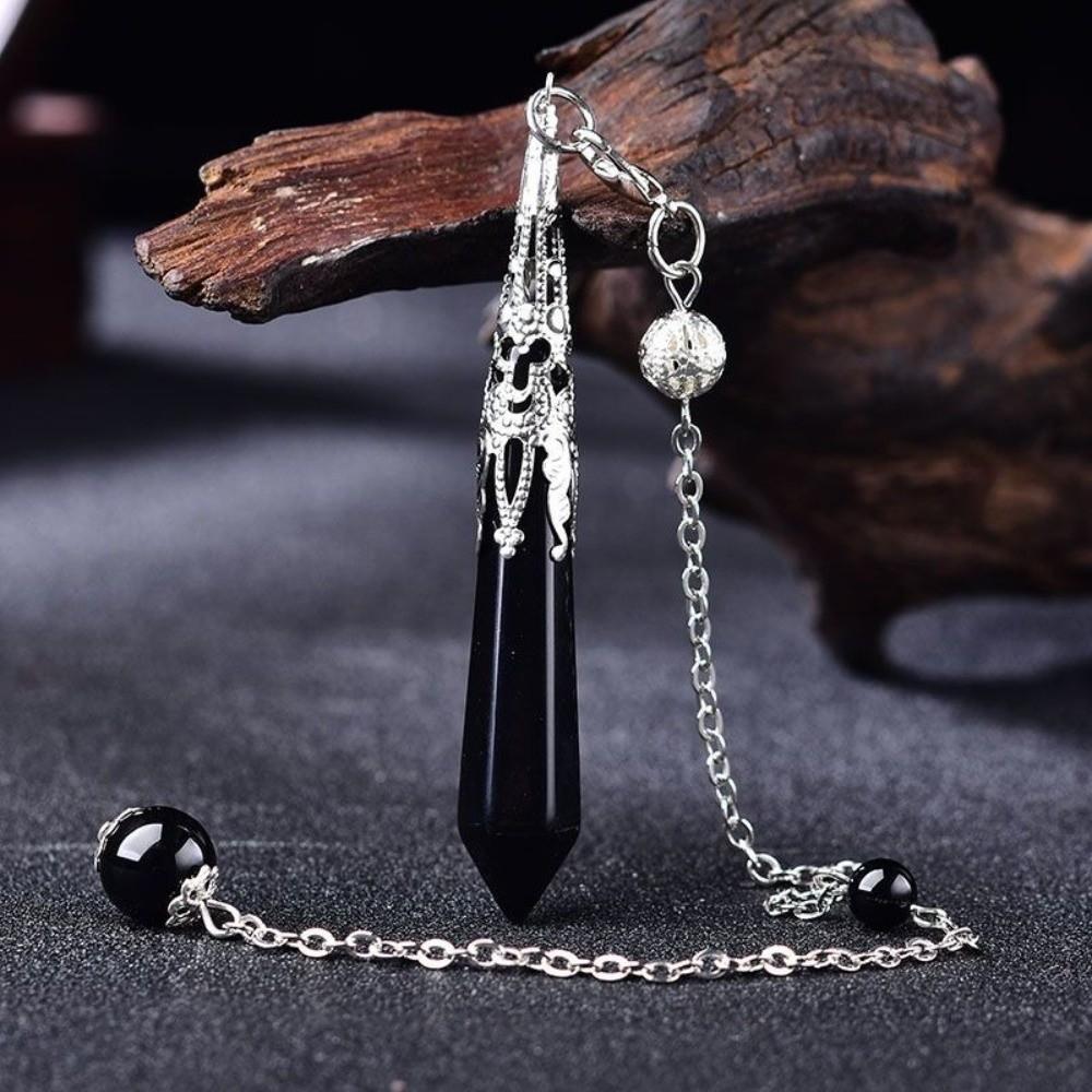Energy Natural Crystal Pendulums Hexagon Cone Witch Spiritual Pendulos  Jewelry Gift
