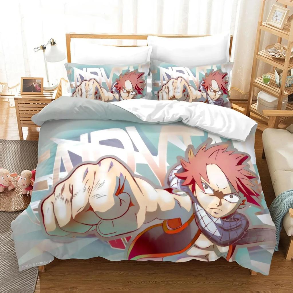 3D-принт Fairy Tail Anime Постельное белье Пододеяльник Постельный комплект Одеяло Наволочка Одеяло King Queen Size Постельное белье для мальчиков и взрослых
