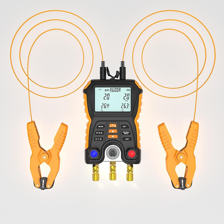 HTI New HT-750 Digital Pressure Gauge Refrigeration Vacuum Manifold Tester Refrigerant Meter