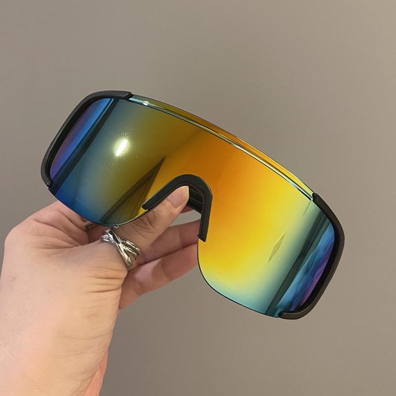 European and American outdoor sports cycling silver glasses, mountaineering night riding sunglasses, integrated protective windproof goggles,