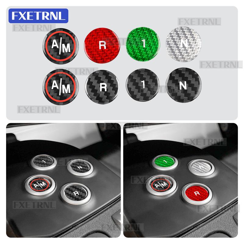 For Alfa Romeo 4C 2014 2015 2016 2017 2018 Real Hard Dry Carbon Fiber Gear Shift Button Sticker Trim Accessor