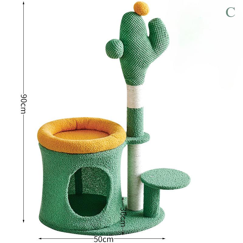 Кактусовая конструкция для лазанья для кошек, сизалевая веревка, гнездо для кошек, интегрированное дерево для кошек, небольшого размера, платформа для прыжков для кошек и конструкция для лазанья для кошек
