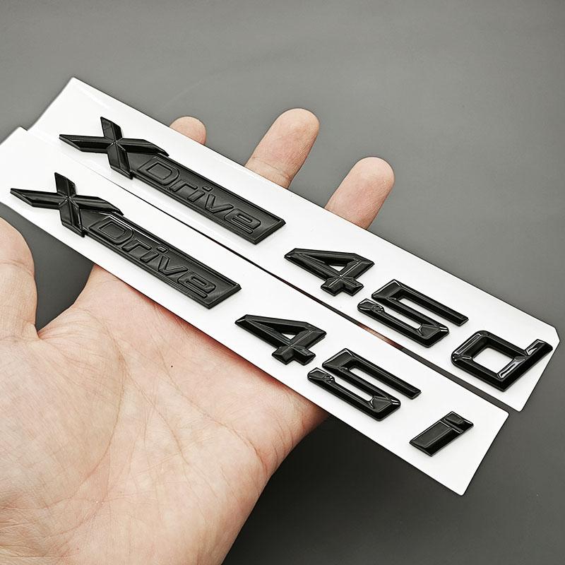 3D ABS Car Letters Logo XDrive 45i 45d Rear Trunk Badge Side Fender Emblem Decals For BMW X5 X6 X7 Q5 Q7 A7 A8 Accessories