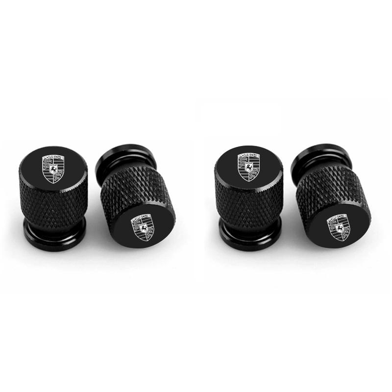AFUHD1 4Pcs Alloy Car Wheel Tire Valve Cap Stem Dust Cover For Porsche Cayenne Panamera Macan 911 718 Taycan Boxster Cayman 918 Sticker