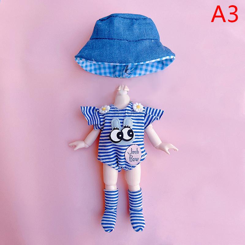 Clothes Set for 16-17cm Ob11 Doll Fashion Suit 1/8 bjd Doll Dressup Skirt 6 Inch Cute Clothes Uniform