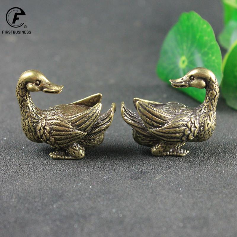 Brass Animal Small Mandarin duck Figurines Ornaments Handmade Copper Crafts Duck Pet Home Decor Accessories Desk Decorations