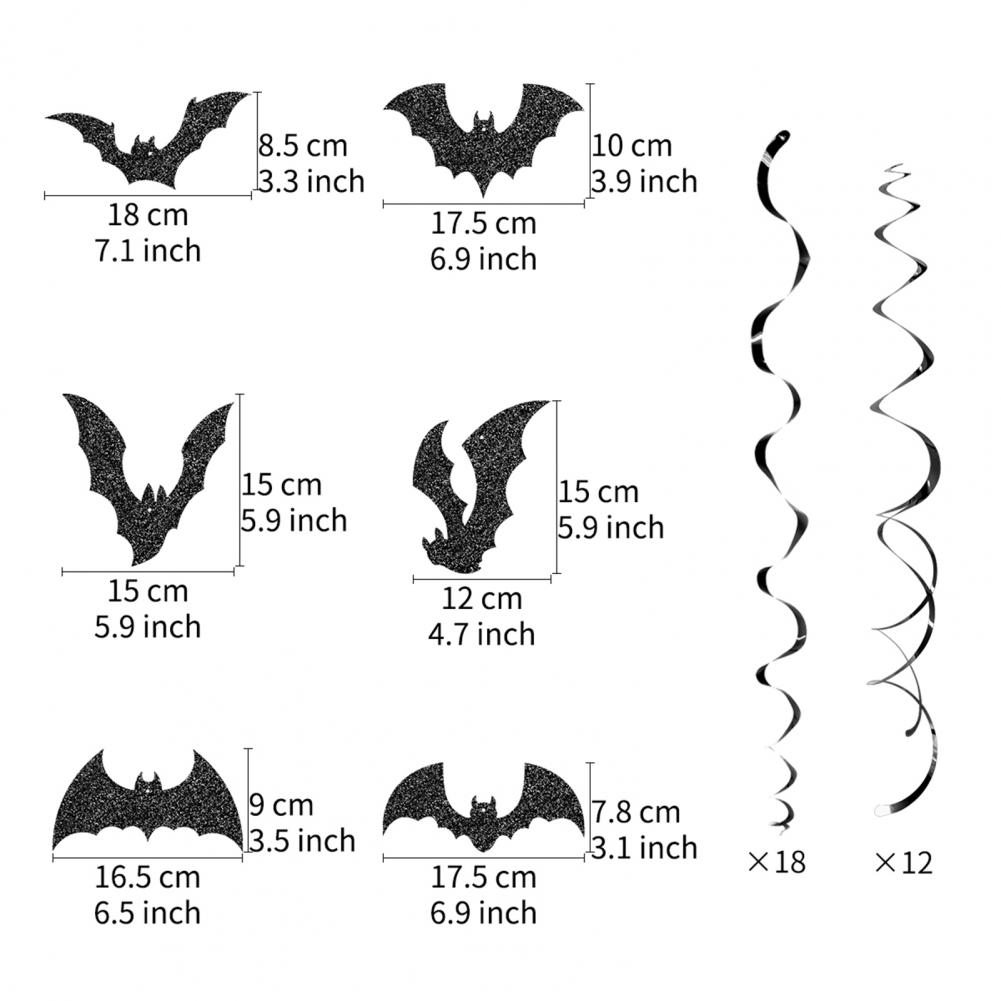Hanging Bat Swirl Exquisite Halloween Decor Spooky Halloween Hanging Bat Decorations for Home Room Bathroom Accessories