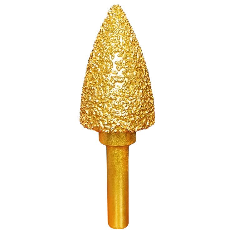 Diamond Brazed Carbide Grinding Head for Ductile Iron & Stone, Compatible with Electric Drills