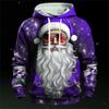 Mens Santa Claus Hoodie Sweatshirt Long Sleeve - Breathable for Spring & Autumn Sports - Durable, Comfortable Christmas Top