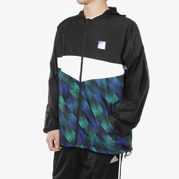 Adidas Мужская спортивная куртка на молнии с капюшоном Originals Trefoil, разноцветная DU8380