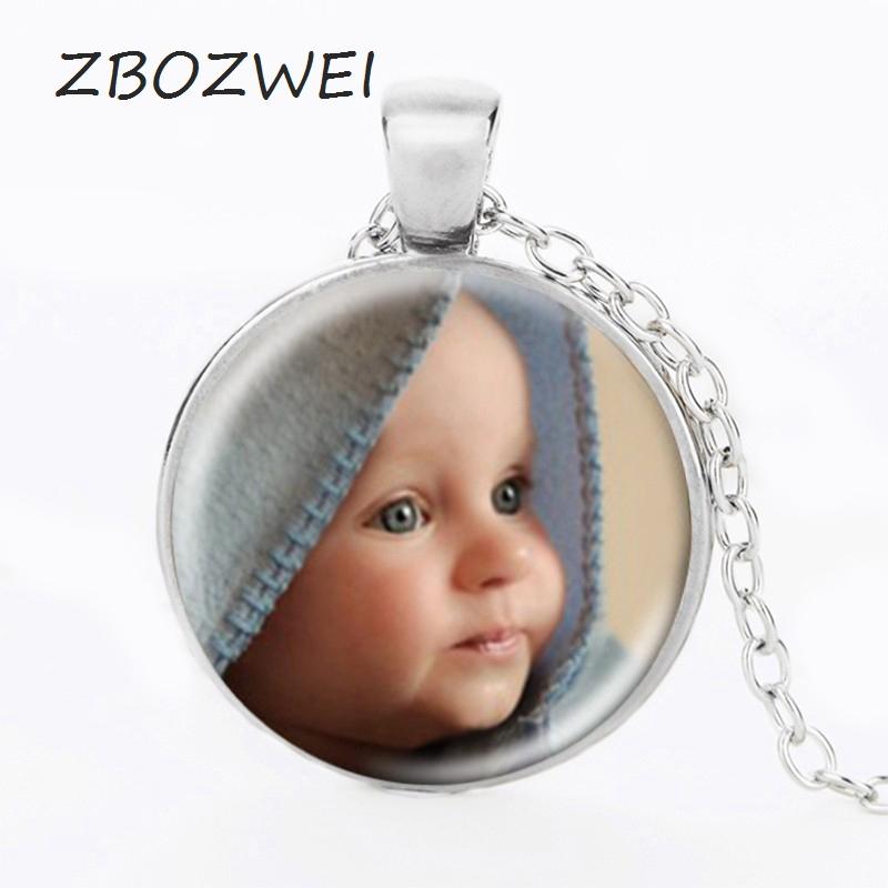 ZBOZWEI Personalizeds Photo Pendants Custom Necklace Photo of Baby Child Mom Dad Grandparent Loved One Gift Family Member Gift