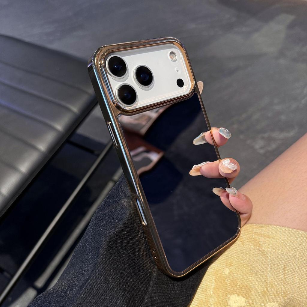 Зеркало для макияжа для чехла телефона Apple 16pm Покрытие для IPhone17air Защитный чехол с большим отверстием 2-в-1