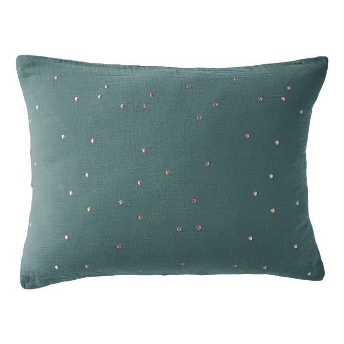 Taie d'oreiller Pois Doré Déco "Gaïa Chic" 60 x 60 cm & 50 x 70 cm "Gaze de Coton" - Gaïa Chic Canard