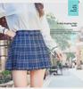 Юбка-трапеция с высокой талией и плиссировкой в клетку — женская, корейский стиль, короткая, однотонная, весна/лето 2025 г.