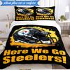 Pittsburgh Steelers Logo 3pcs Bedding,Including 1pc Duvet Cover And 2pcs Pillowcases Perfect for Christmas,Ideal for Bedroom, Dormitory