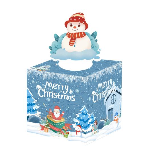 Christmas Money Box for Cash Gift Pull Surprise Money Holder with Snowman/Tree/Santa Card And 50 Pcs Transparent Bags for Home Party Favors