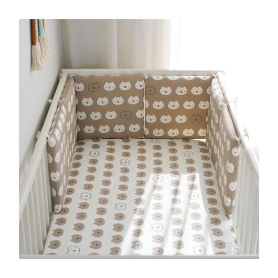 6Pcs Crib Liner Anti-Collision Breathable Cushioned Padded for Baby Crib Bumper Adjustable Washable