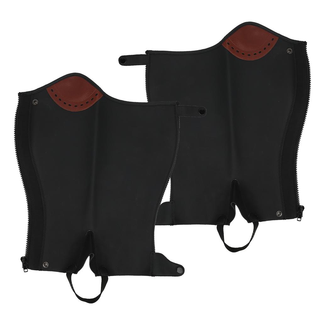2Pcs Leather Half Chaps Equestrian Horse Riding Half Chaps Leg Guard Protector for AdultsXXL