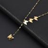 Mori-Style Butterfly Pendant Necklace for Women, High-End Titanium Steel Clavicle Chain with Natural Fairy Elegance.
