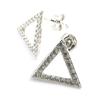 [M8813] - White 'Triangles' Silver Earrings - 11x11 Mm (rhodium-plated)