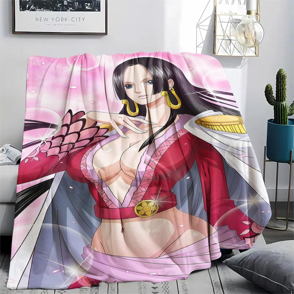 1PC Boa Hancock Patterned Flannel Blanket Suitable For All Seasons For Home Decor Warmth And Comfort Gifts Holiday Present
