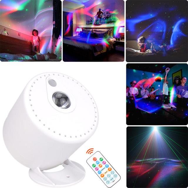 ESHINY RGB светодиодный перезаряжаемый аккумулятор Aurora Star Sky Light лазерный проектор мотив дискотека USB DJ Night дети сцена спальня B222N8