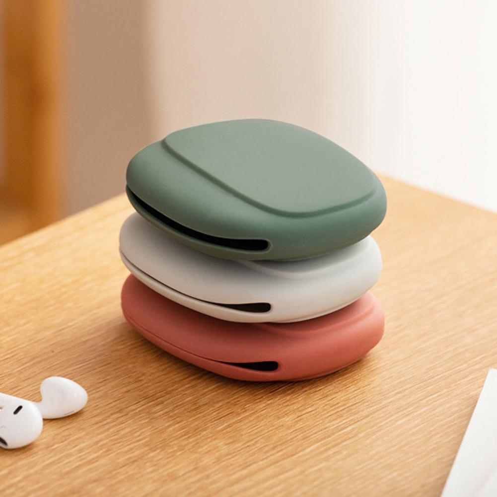 Портативный силиконовый футляр для хранения наушников с дата-кабелем, симпатичная сумка для кабеля наушников, дорожный органайзер для проводов наушников