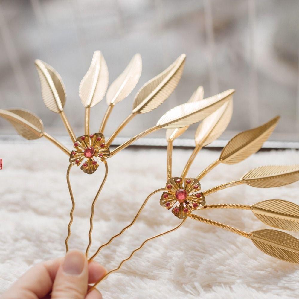 Hairstyle Design Tool U Shape Hairpin Ancient Style Headwear Thai Headdress Metal Hair Sticks
