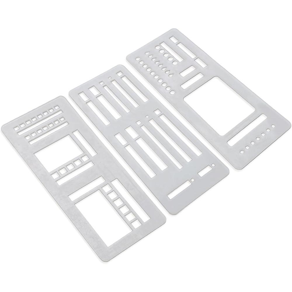 Набор из 3 шт. Ручной набор шаблонов для планирования журнала, многоразовые гибкие трафареты для журнала