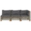 Vidaxl 3-Osobowa Sofa Ogrodowa Z Poduszkami, Szara, Polirattan