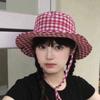 Lattice Y2k Fishmen Hat UV Protection Bucket Hat Fashion Wide Brim Sun Hat  Fishing