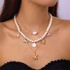 Pearl Clavicle Chain Women Conch Shell Clavicle Necklace Sweet Starfish Choker Vacation