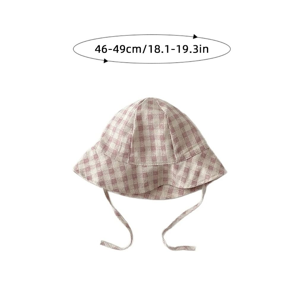Korean Style Baby Fisherman Cap Plaid/Stripe/Dot Print Kids Wide Brim Hat for Kids Boy Girl