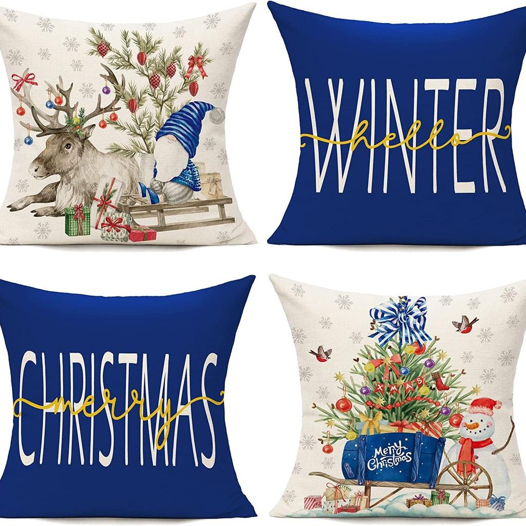 New Christmas Pillowcase Bedroom Sofa Decoration Cushion Bed Backrest Festive Decoration