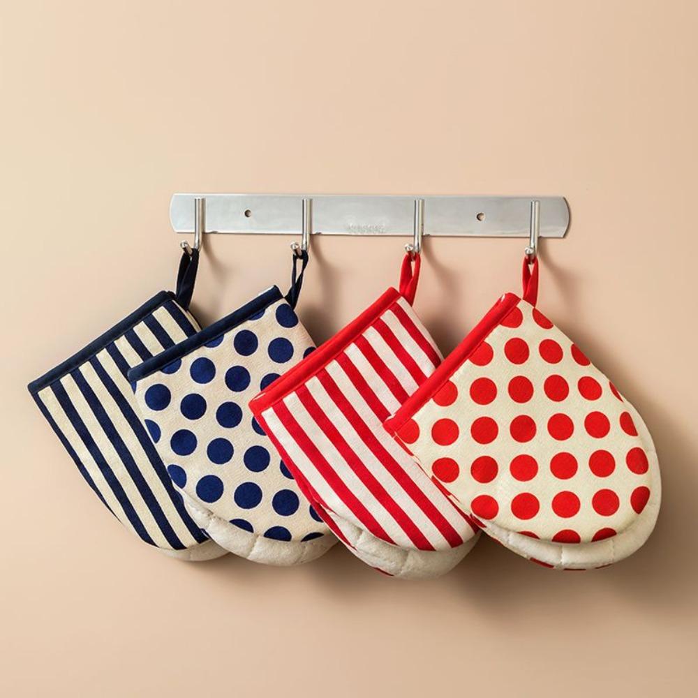 2pcs/set Anti-Scald Microwave Safe Gloves Polka Dot Baking Gloves Heat-Resistant Oven Mitts  Cooking