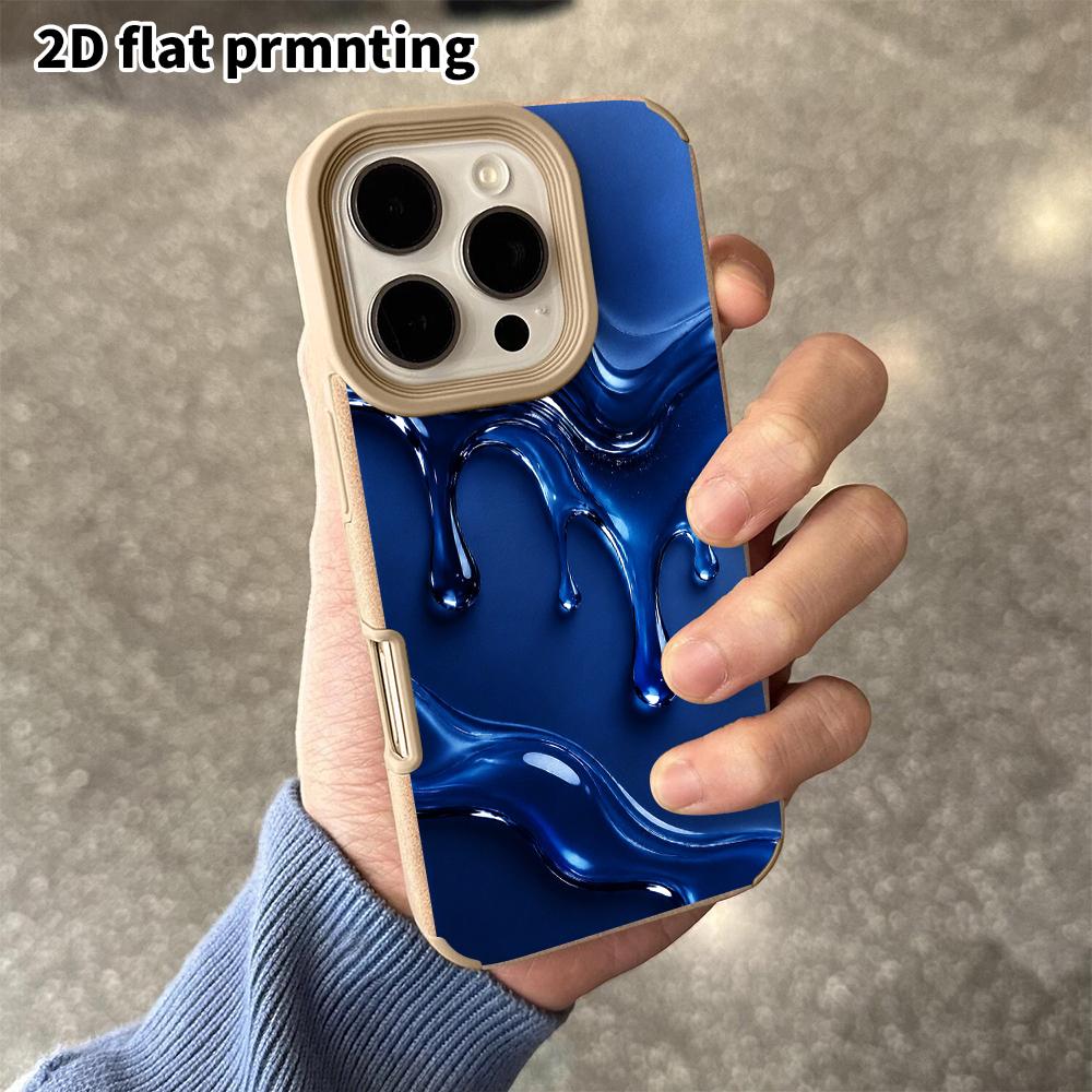 Phone Case: 2D flat lambskin suitable for iPhone 18 17 16 15 14 13 Pro protective case, fluid liquid, Christmas and Halloween gift