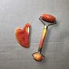 2pcs/Set Gua Sha Stone For Face Massage Rose Quartz Jade Stone Face Massage Roller Gua Sha Scraper Board