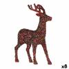 Decorative Figure Christmas Reindeer Glitter Multicolor Plastic 15 X 45 X 30 Cm (8 Units)