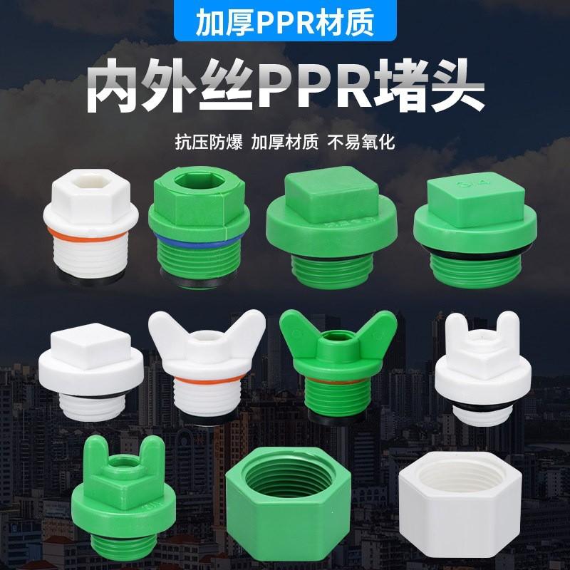 PPR Pipe End Cap Fitting With O-Ring Seal 1/2 Inch 3/4 1 Male Thread Female Hex Square Wing Handle Types