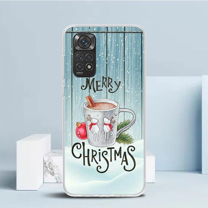 Зимний Кофе Рождественский Чехол Для Телефона Для Xiaomi Redmi Note 15 14 14S 13 12S 12 Pro Plus 11S 11 11T 11E 10S 10 + Мягкий ТПУ Задняя Крышка