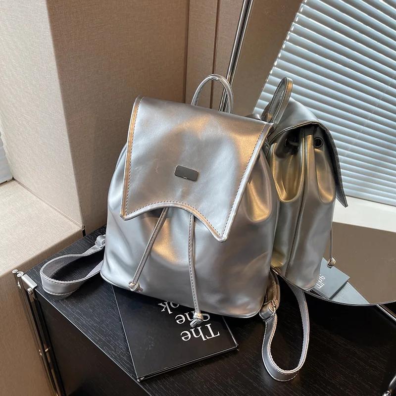 Мягкий ПУ задний карман женский рюкзак внутреннее отделение модный рюкзак