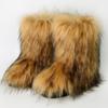 New European and American Spice Girls Fluffy Boots Women'sTide Autumn and Winter Warm Thick-soled Medium Boots Fluffy Boots Shibuya Fashion Snow Boots